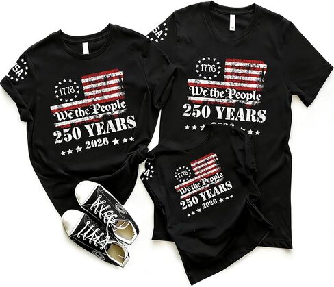 250 Anniversary USA Shirts Family Match USA Shirt 4th of July Tshirt American Flag Casual Clothes Sets Graphic Tee in Saudi Arabia