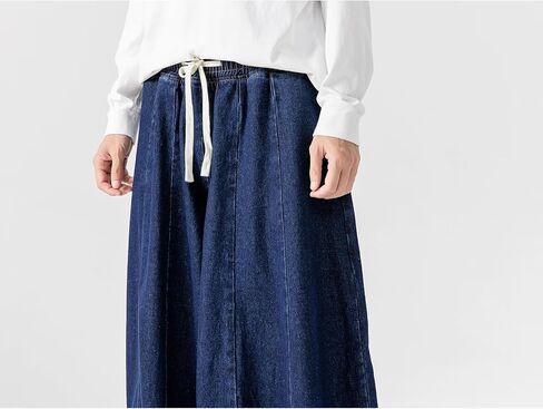GURUNVANI Men’s Baggy Jeans with Elastic Waist Streetwear | vintage denim pants, deep pockets, hip hop style, skateboard pants, casual daily wear, elastic drawstring waistband in Kuwait