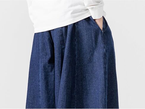 GURUNVANI Men’s Baggy Jeans with Elastic Waist Streetwear | vintage denim pants, deep pockets, hip hop style, skateboard pants, casual daily wear, elastic drawstring waistband in Kuwait