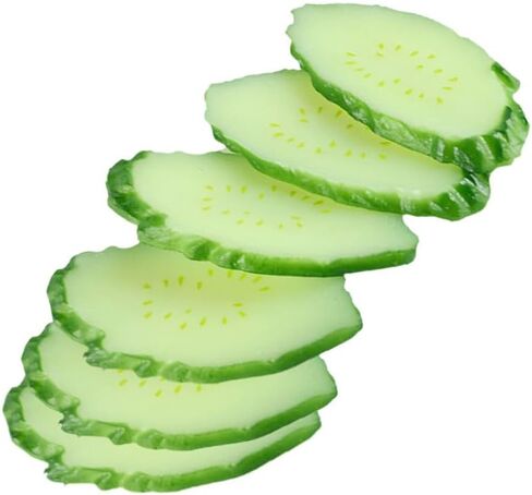 Luxshiny 6pcs Artificial Cucumber Slice Models Lifelike Vegetable Decor for Home Realistic Shop Cucumber Prop in Kuwait