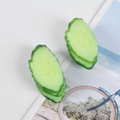 Luxshiny 6pcs Artificial Cucumber Slice Models Lifelike Vegetable Decor for Home Realistic Shop Cucumber Prop in Kuwait