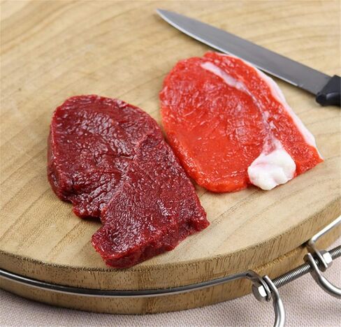 2Pcs Real Looking Handcrafted Fake Meat - Artificial Pork Steak Raw Beef for Display Prop in Kuwait