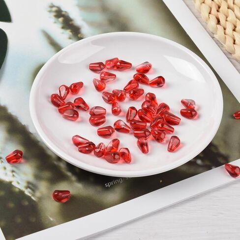 Artificial Pomegranate Seeds, 50 Pcs Glass Pomegranate Seeds Fake Fruits for Home Kitchen Vase Filler Table Decor DIY Crafts Pendants Props in Kuwait