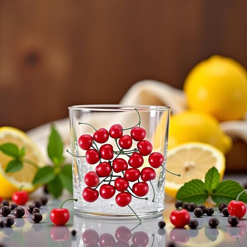 20pcs Red Artificial Cherries, Fake Fruit Decor Simulation Cherry Model Lifelike Fruit Cherry Ornament, Home Kitchen Party Decoration Desk Ornament Photography Prop in Kuwait