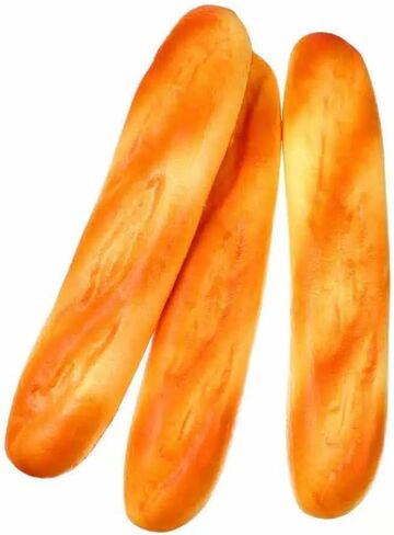 3pcs PU Material Fake Baguette, Artificial French Long Bread Loaf, Fake Bread Loaves for Food Props Display Home Kitchen Bakery Restaurant Decoration in Saudi Arabia