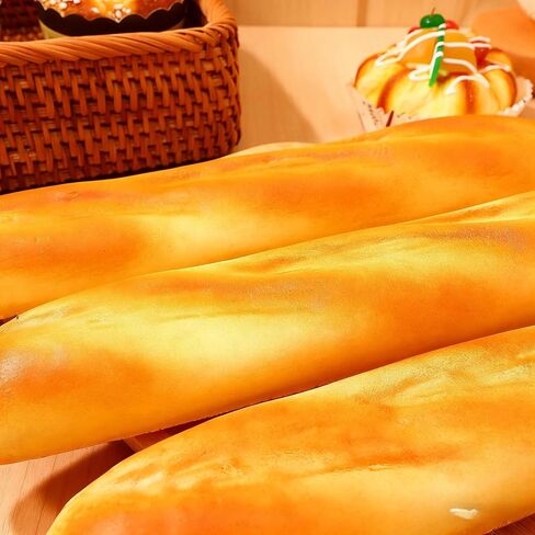 3pcs PU Material Fake Baguette, Artificial French Long Bread Loaf, Fake Bread Loaves for Food Props Display Home Kitchen Bakery Restaurant Decoration in Saudi Arabia