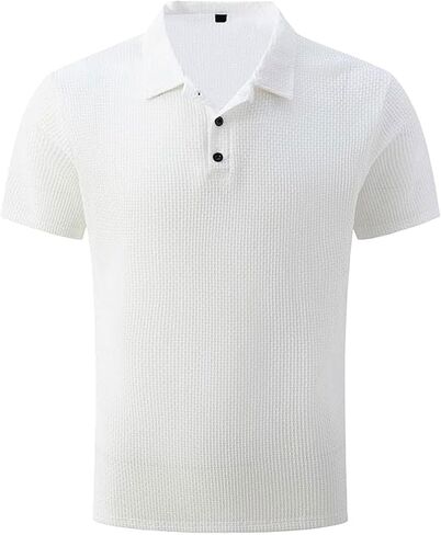 Breeze Polo Shirt for Men – Beer Belly Fit Stretchy Quick Dry Textured Collared Top Casual Short Sleeve Golf Shirt in Kuwait