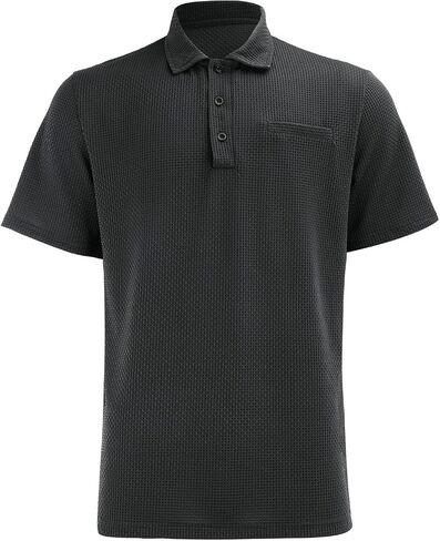 Breeze Polo Shirt for Men – Beer Belly Fit Stretchy Quick Dry Textured Collared Top Casual Short Sleeve Golf Shirt in Kuwait