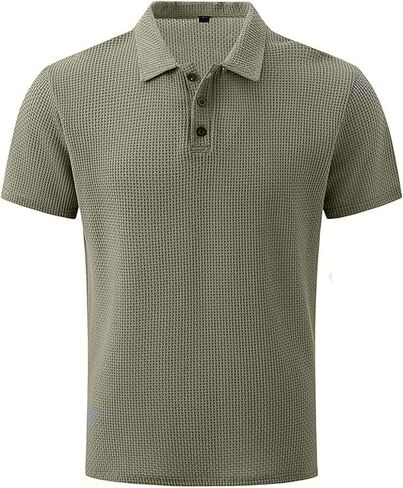 Breeze Polo Shirt for Men – Beer Belly Fit Stretchy Quick Dry Textured Collared Top Casual Short Sleeve Golf Shirt in Kuwait