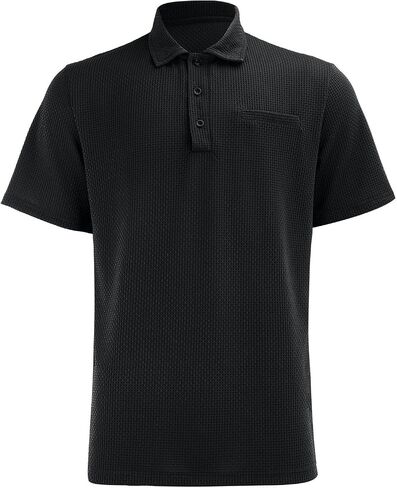 Breeze Polo Shirt for Men – Beer Belly Fit Stretchy Quick Dry Textured Collared Top Casual Short Sleeve Golf Shirt in Kuwait