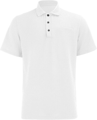 Breeze Polo Shirt for Men – Beer Belly Fit Stretchy Quick Dry Textured Collared Top Casual Short Sleeve Golf Shirt in Kuwait