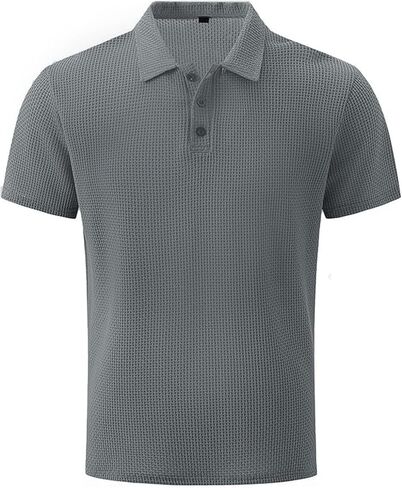Breeze Polo Shirt for Men – Beer Belly Fit Stretchy Quick Dry Textured Collared Top Casual Short Sleeve Golf Shirt in Kuwait