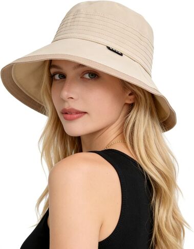 Womens Sun Hat Outdoor UV Protection Wide Brim Fishing Hat Foldable Beach Bucket Hat in Kuwait