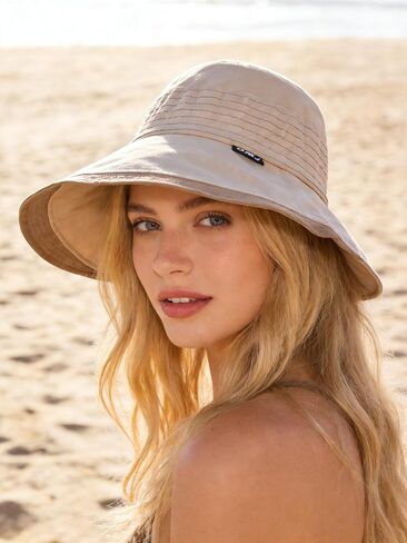 Womens Sun Hat Outdoor UV Protection Wide Brim Fishing Hat Foldable Beach Bucket Hat in Kuwait