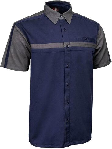 MMCC Men’s Super Duty Classic Mechanic Button-Up Shop Shirt w/Microfiber Cleaning Panel - Dual Chest Pockets in Kuwait