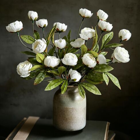 6Pcs Viral Peony Artificial Flowers for Vase，27in Real Touch Fake Flowers Branches with Flexible Wired Stems for Home Decor DIY Bouquet Centerpieces Wedding Shower Fillers Arrangements,Dusty in Saudi Arabia