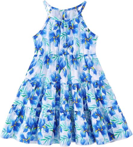 Little Toddler Girls Dress Kids Clothes Girls Halter Floral Boho Dresses Casual Beach Sundress Summer Outfits for Girls in Saudi Arabia