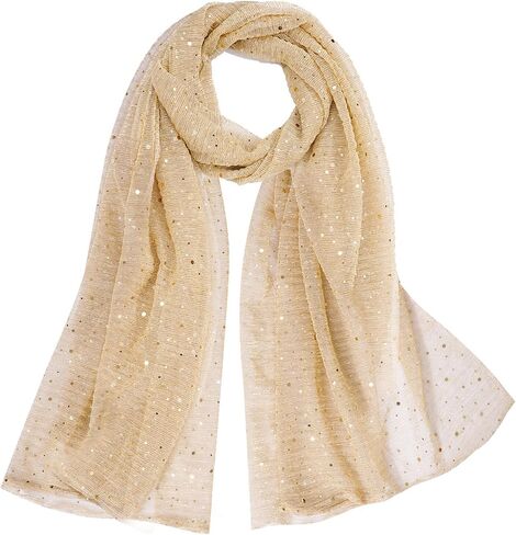 Sucrain Women Sequin Bandana Elegant Soft Scarf sparkly Sheer Mesh Shawls Summer Beach Wraps for Evening Dresses Wedding in Saudi Arabia