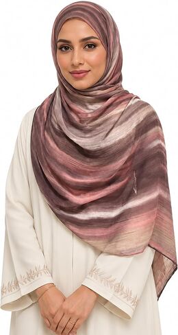 Ombre Hijab Scarf for Women Soft Crinkle Rayon Breathable Head Wrap Shawl Gradient Multi Color Fashion Scarf in Saudi Arabia
