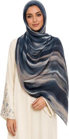 Ombre Hijab Scarf for Women Soft Crinkle Rayon Breathable Head Wrap Shawl Gradient Multi Color Fashion Scarf in Saudi Arabia