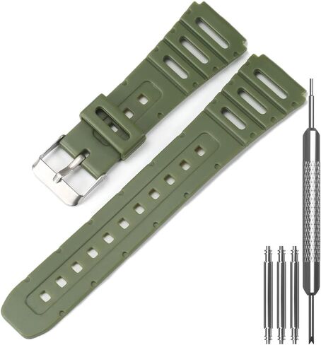 CA53W Replacement Watch Band Compatible with Casio 71604130 CA-53W CA-61W FT-100W W-520U W-720 W-720G Resin Strap Men's Waterproof Sport Watch Accessories in Saudi Arabia