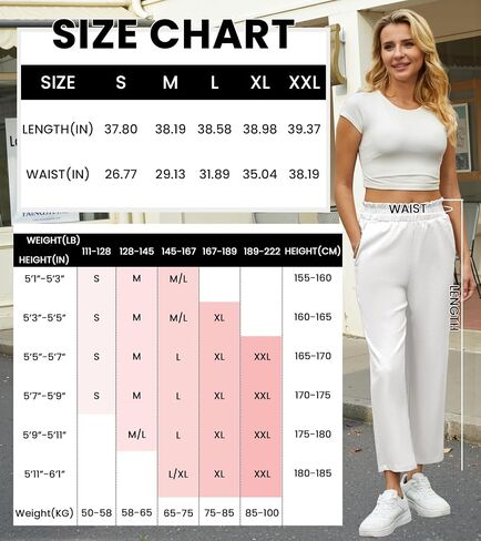 SEMARO Womens Casual High Waisted Linen Feel Pants Tapered Vacation Lounge Pants Trousers with Pockets in Saudi Arabia