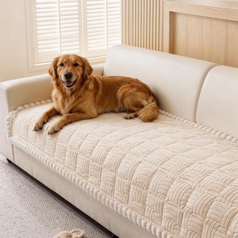 Eco-Ancheng Couch Cover for Dogs Pet Couch Cover for Sofa Washable Dog Sofa Covers Couch Protector for Cushion Fuzzy Non Slip Couch Slipcover with Elastic Straps for Pet, Dog(Light Gray,1PC/27.6x59in) in Saudi Arabia