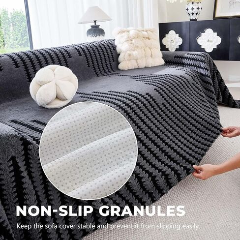Couch Covers for 2 Cushion Couch Sofa, Pet Friendly Sofa Covers Washable, Heavy Duty Scratch Resistant Furniture Cover for Dogs Fits Love Seat, 71" x 118", Gray in Saudi Arabia
