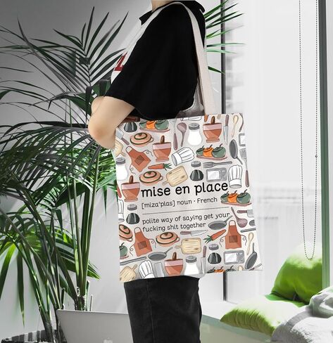 ENSIANTH Chef Gift Mise En Place Tote Bag French Kitchen Saying-Sous Chef Shopping Bag Kitchen Staff-Appreciate -Cook Gift in Kuwait