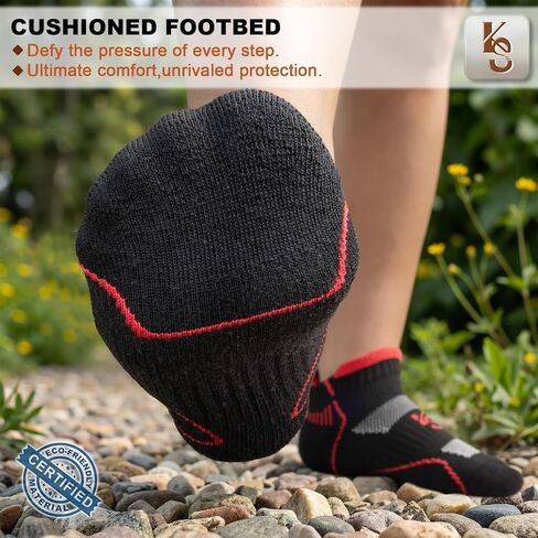 KEMISANT Men Athletic Ankle Socks 6-Pack, Nylon Blend Compression Cushioned Socks, Breathable Arch Support in Saudi Arabia