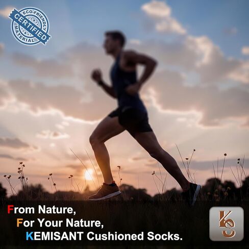 KEMISANT Men Athletic Ankle Socks 6-Pack, Nylon Blend Compression Cushioned Socks, Breathable Arch Support in Saudi Arabia