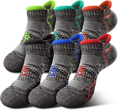 KEMISANT Men Athletic Ankle Socks 6-Pack, Nylon Blend Compression Cushioned Socks, Breathable Arch Support in Saudi Arabia