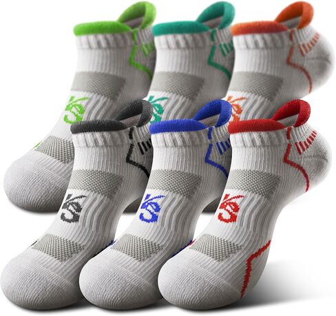 KEMISANT Men Athletic Ankle Socks 6-Pack, Nylon Blend Compression Cushioned Socks, Breathable Arch Support in Saudi Arabia