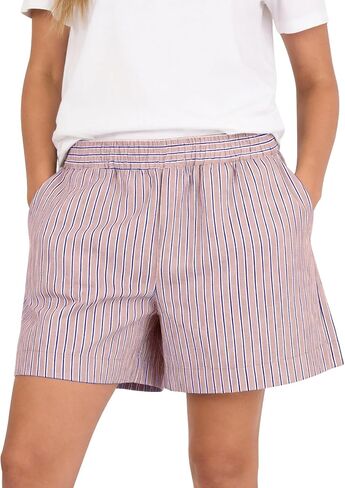 PEHMEA Women's Striped Boxer Shorts Casual Lounge Sleep Pjs Beach Bottoms with Pockets Summer 2026 Trendy in Kuwait