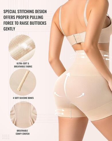 Tummy Control Shapewear for Women, High Waist Body Shaper Shorts, Butt Lifter Thigh Slimmer Seamless Under Dress in Kuwait