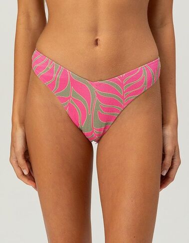 Roxy Women's Cheeky Low-Rise Bikini Bottom – UPF 50+, Quick Dry, Stretch Swimwear for Beach, Poolside, Surf, Swim, Resort Wear, Pink Combo, Medium in Kuwait