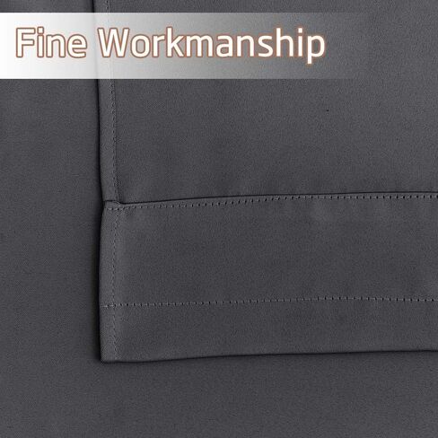 Blackout Tier Curtains for Kitchen, Solid Half Window Curtain Tiers for Energy Saving Privacy Shade for RV Camper Bathroom Basement, Width 34 x Length 24 inches, Grey, 2 Pieces in Kuwait