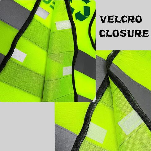 7Pcs Garbage Man Costume Set Adult Halloween Waste Management Recycling Waste with Vest Hat Gloves Glasses Socks Necklace Green in Saudi Arabia