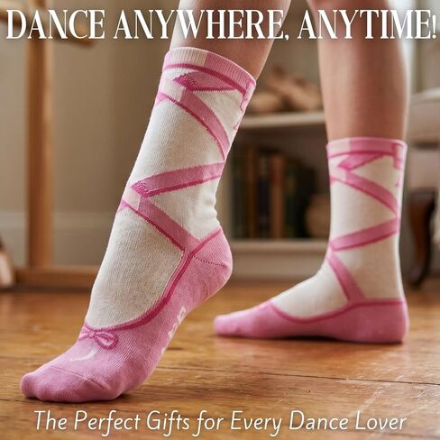 InnoBeta Dance Gifts for Women One Size Crew Sock for Dancer Dance Ballet Lovers on Birthday Christmas in Kuwait