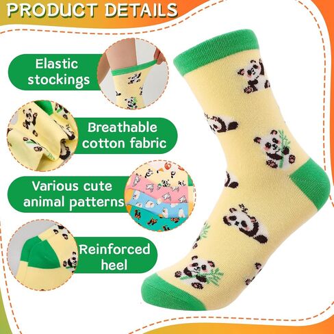 5 Pairs Cute Animal Crew Socks for Women - Soft Cotton Novelty Socks, Breathable Colorful Casual Socks for Ladies Girls, US 5.5-9.5 in Saudi Arabia