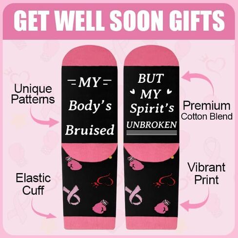 Cancer awareness Socks - Cancer care Gifts for Women Chemotherapy must haves comfort socks for chemo in Saudi Arabia