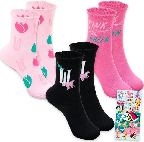 Wicked Socks for Women - Bundle with 3 Pairs of Elphaba and Glinda Ankle Socks Size 4-10 Plus Stickers for Women, Teens | Wicked Apparel Set in Kuwait