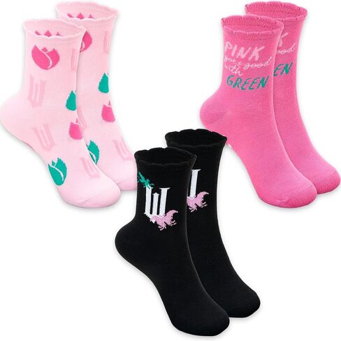 Wicked Socks for Women - Bundle with 3 Pairs of Elphaba and Glinda Ankle Socks Size 4-10 Plus Stickers for Women, Teens | Wicked Apparel Set in Kuwait