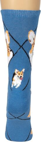 Pembroke Welsh Corgi Dog Blue Cotton Ladies Socks Adult Shoe 6-8.5 / Adult Sock 9 -11 in Kuwait