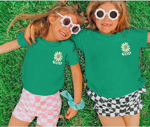 Jesus Shirt for Girls Christian Faith Tshirts Kids Cute Bible Verse Graphic Tees Inspirational God Religious Clothes in Kuwait