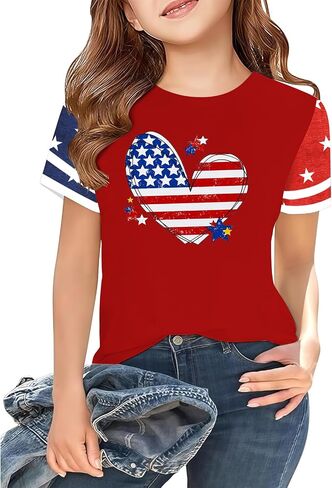 4th of July USA Shirt Toddler American Flag Tshirt Patriotic Top Independence Day Outfit in Saudi Arabia