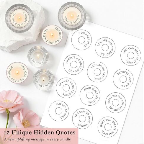 TUZELIYA Candle Gifts for Women, 12 Pack Secret Message Candles with 12 Scents, Birthday Gifts for Women, GirlfriendGifts for Her, Scented Tealight Candle Set with Gift Box & Card in Saudi Arabia