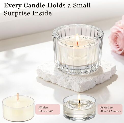 TUZELIYA Candle Gifts for Women, 12 Pack Secret Message Candles with 12 Scents, Birthday Gifts for Women, GirlfriendGifts for Her, Scented Tealight Candle Set with Gift Box & Card in Saudi Arabia