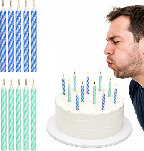 Magic Relighting Birthday Candles Trick Candles, Relight After Blow Out, Party Decorations, Gag Gift, 10 Pack (Pink & Red) in Kuwait