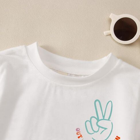 BOUTIKOME Kindergarten Graduation Shirt for Girls Peace Out Kindergarten T-Shirt Kid Last Day of School Short Sleeve Tee Tops in Kuwait